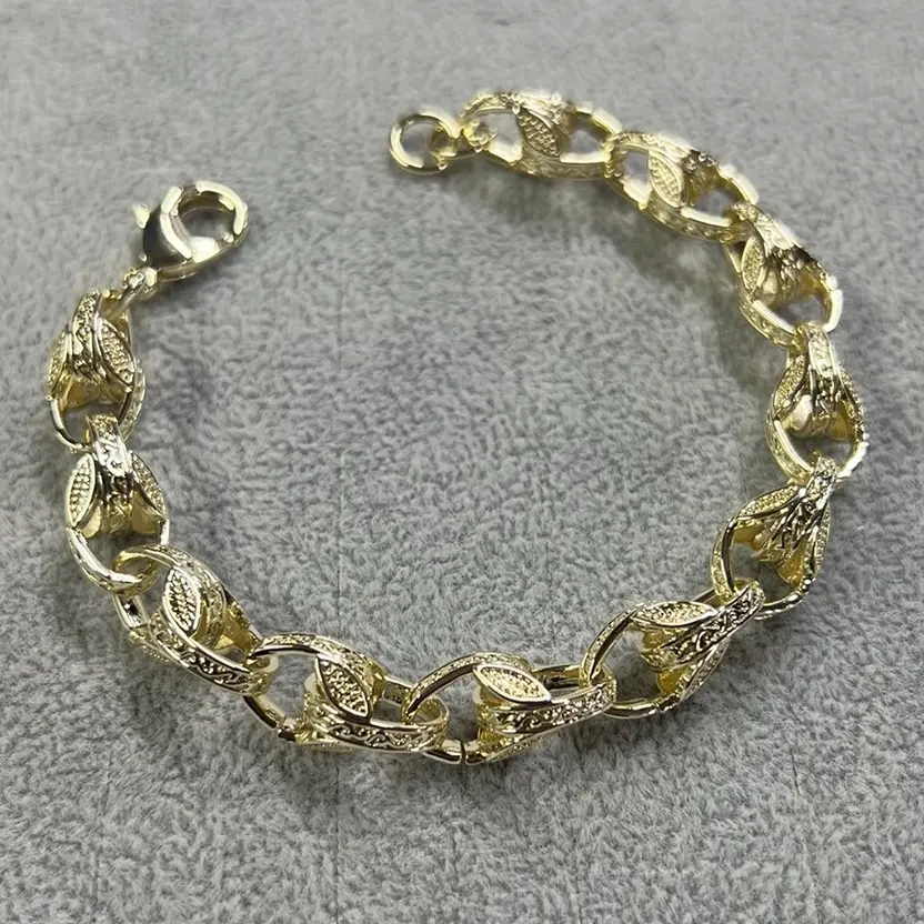 Tulip belcher bracelet gold plated