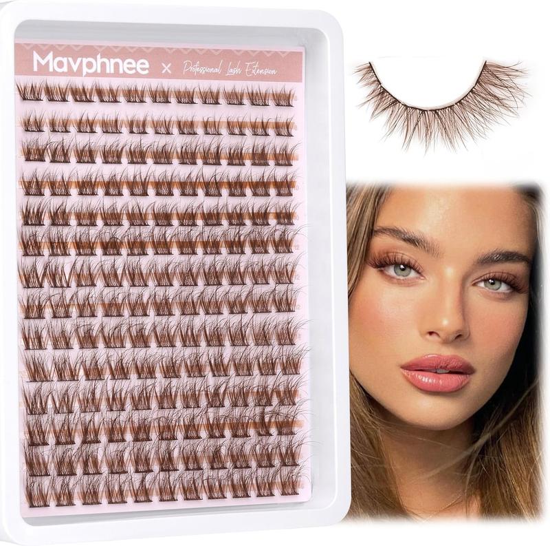 Natural Brown Lash Extensions Wispy Eyelash 168 Pcs C Curled Synthetic Mascara Pack for Everyday Wear - Eyelashes Extensions, Cosmetic  Daily Makeup Eyelash Extension 5