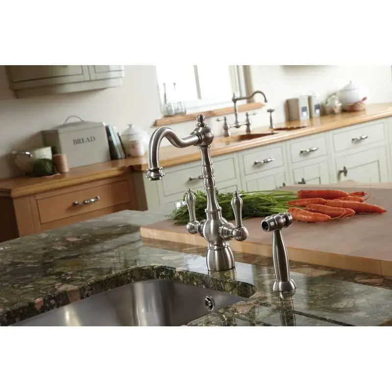 Abode Bayenne Monobloc Dual Lever Tap With or Without Integrated Handspray AT3027 4