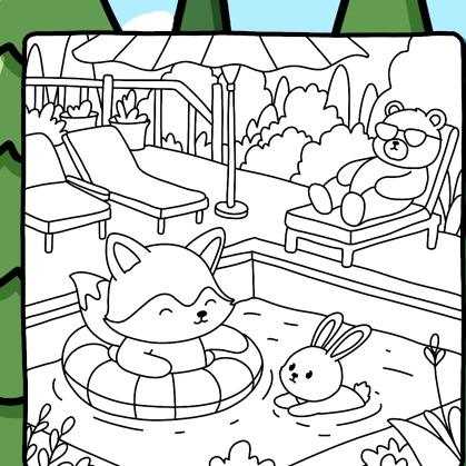 Forest Buddies Simply Lovely Coloring Book for Kids and Adults: Cute and Cozy Designs Featuring Adorable Animal Characters 1