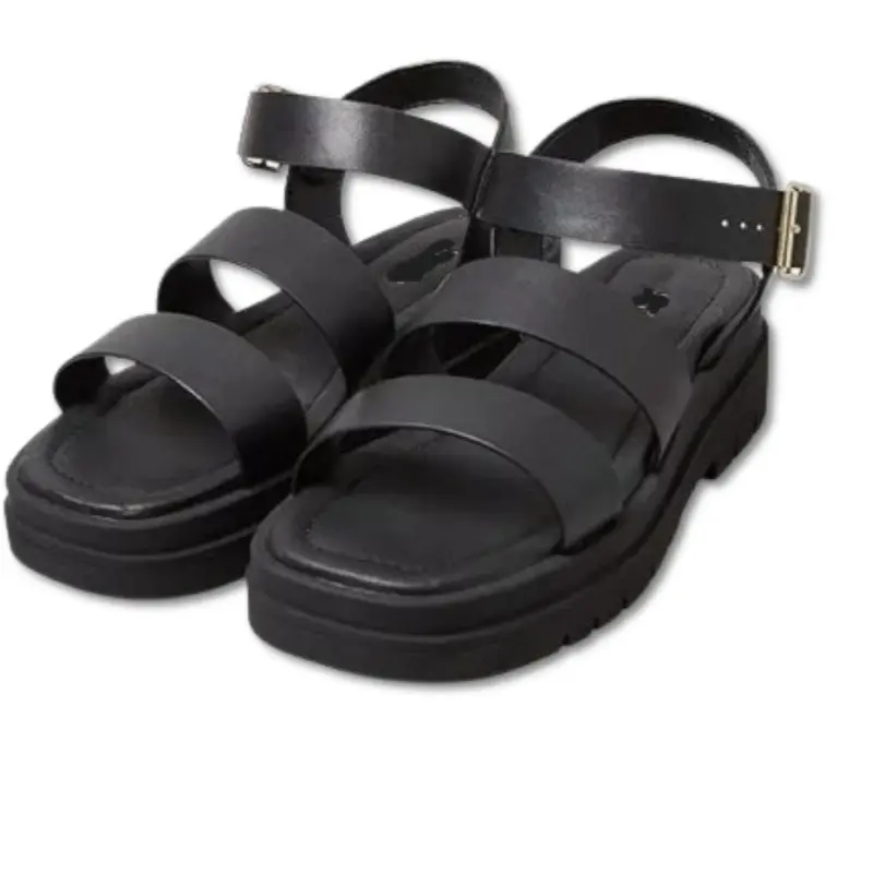 WOMENS EXTRA WIDE FIT(EEE) TRIPLE STRAP GLADIATOR SANDALS BLACK CASUAL SIZE UK 5-10 Shoe Summer Girl Footwear Active Comfort 2