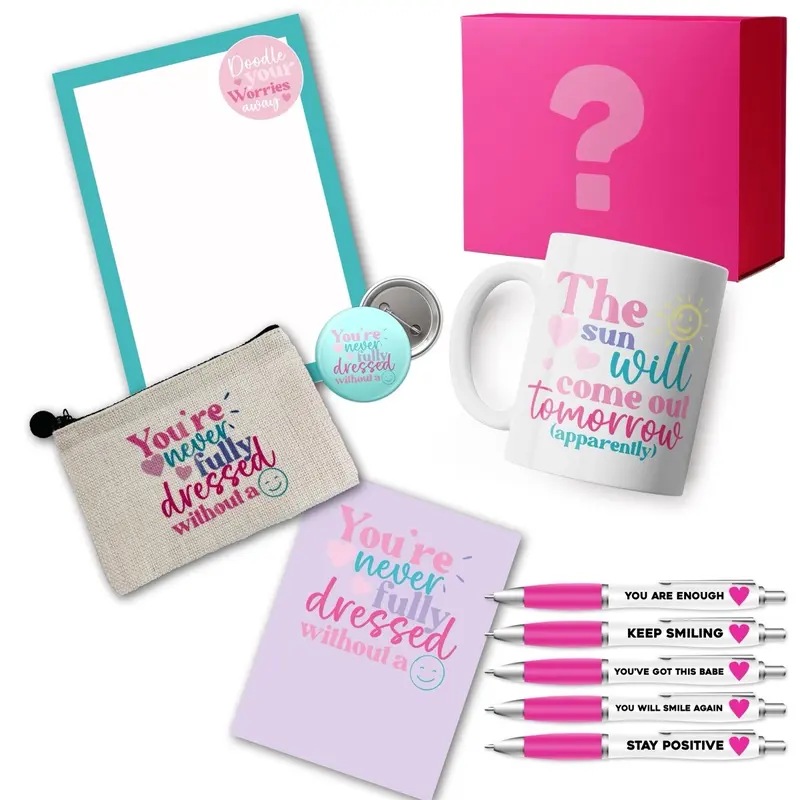 Mental Health Mystery Bundle 6 items Stationery & Drinkware includes Mug, Pens, Badge, Greeting card and more Homeware 1