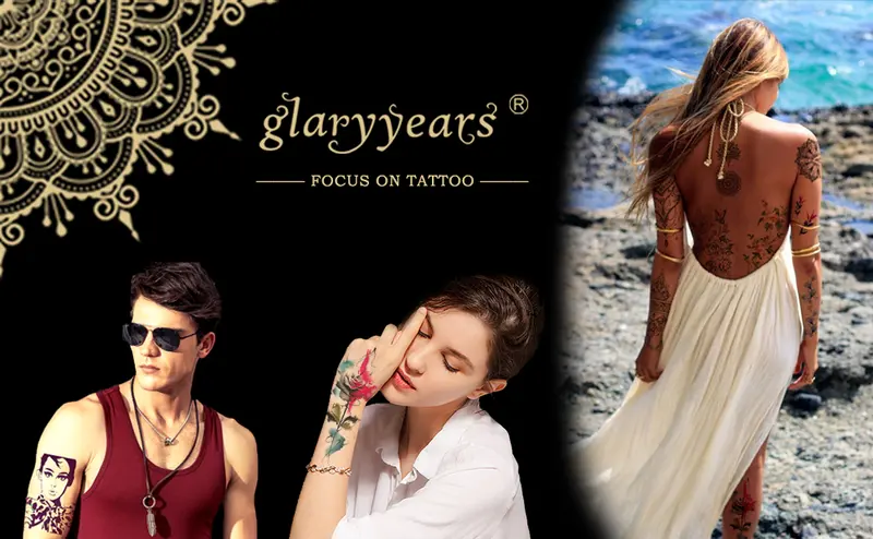 Product Introduction of glaryyears 7 Sheets Flower Pendant Henna Tattoo Stencil Temporary Hollow DIY Drawing Body Makeup 0
