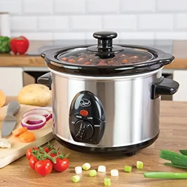 Quest 1.5 Litre Compact Slow Cooker Stainless Steel- 35260 2