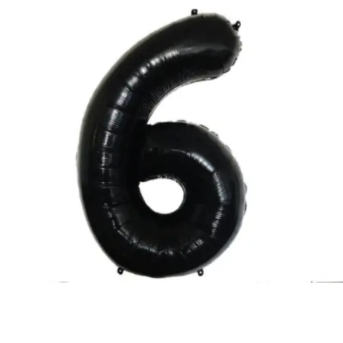40" inch Black Foil Number Balloons. Helium Happy Birthday Anniversary Balloon.Number Age Balloon. Pack Decor premium  balloons 6