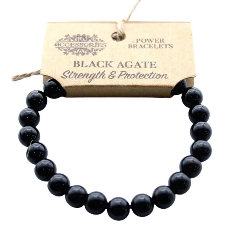 Black Agate for Strength | Smooth Crystal Bracelet | Mini Gift | Cracker Filler 1
