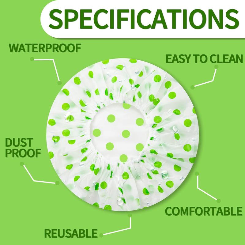 4 Pack Shower Caps for Women/Men, Light Weight Plastic Shower Caps for Women UK 30cm Width with Good Quality Elastic, Perfect for Use at Home, and Spa 2