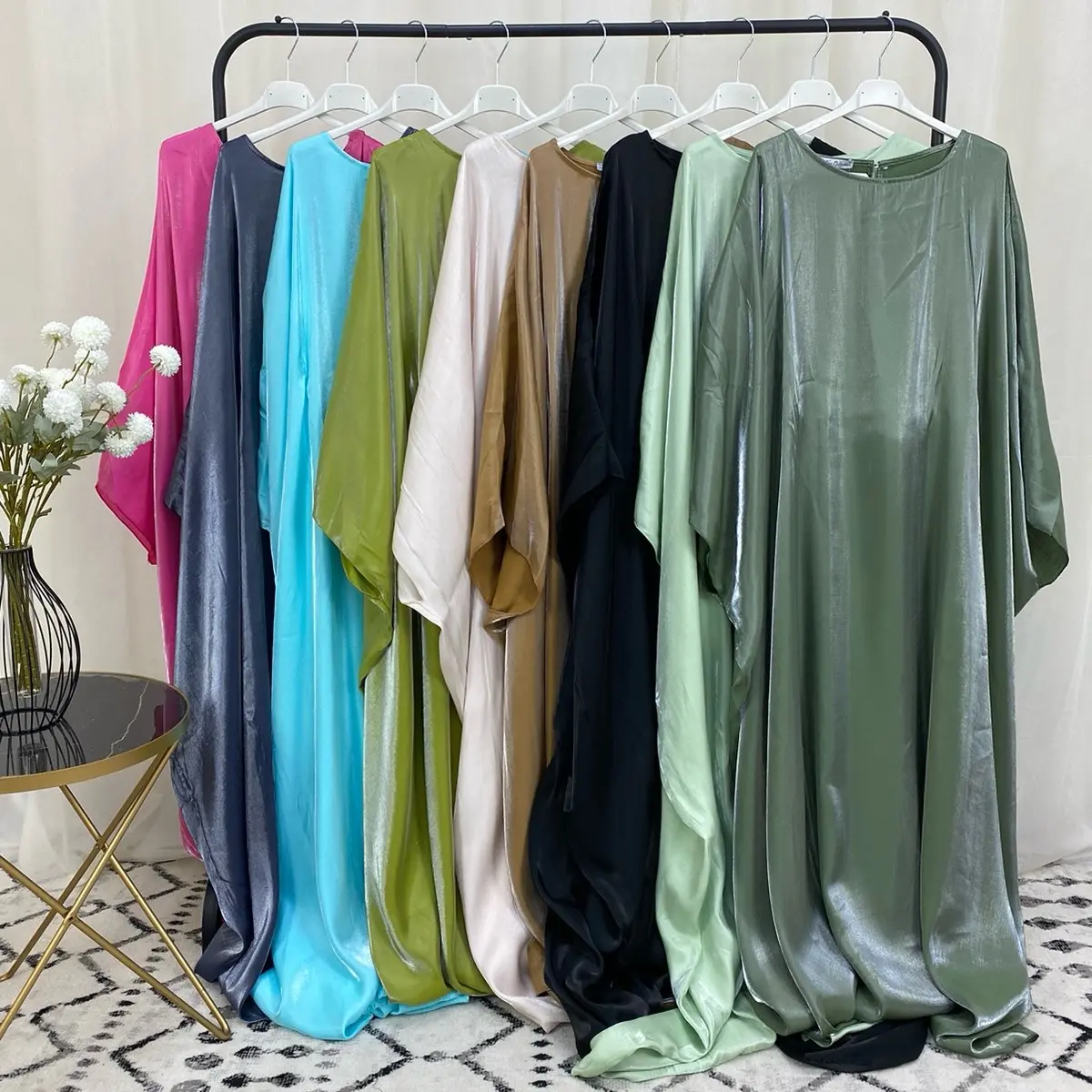 FM004 Shimmer Kaftan with Removable Inner Belt - Women's Formal and Casual Dress