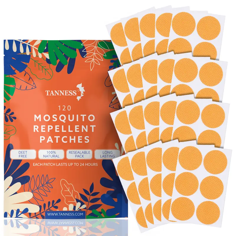 Tanness 120x Mosquito Patches - Natural Insect Repellent, Designed to Repel All Types of Mosquito, Midge & Insects 0