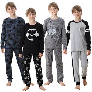 Boys Pyjamas Pjs Nightwear Set Loungewear Cotton Long Sleeve 8-13 Years