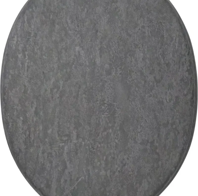 Slate Grey Effect Toilet Seat Strong Chrome Hinges Standard Loo Seat With Fitting 6