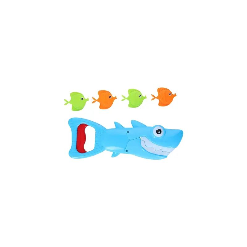 UMKYTOYS 5PCS Shark Grabber with 4 Small Fishes Fishing Game Bath Toys for Toddlers - Kids Bath Toys Summer Bathtub Paddling Pool Water Play Toys Water Play Accessories 1