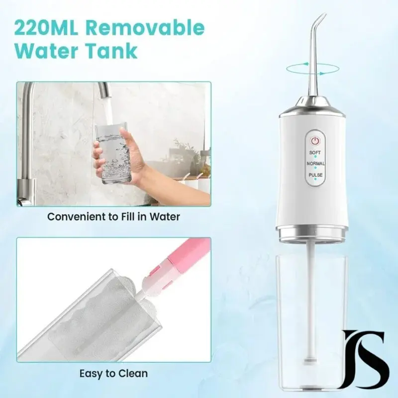 Cordless Dental Water Flosser Oral Irrigator Teeth Cleaner with Jet 4 Tips Floss Cleansing 6