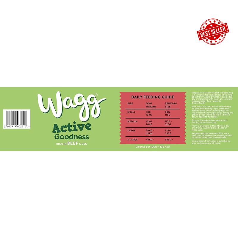 Active Goodness Complete Dry Adult Dog Food Beef & Veg 12kg - For All Active Working Dog Breeds 4