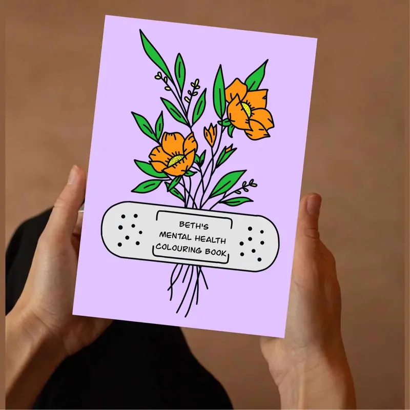 Personalised Mental Health Colouring Book for Stress Relief 0