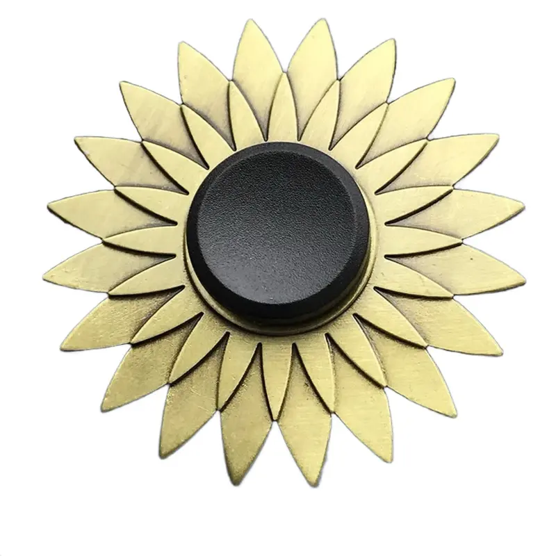 Fidget Finger Spinner Antique Brass Color Alloy Metal Hand Spinner Stress Relief Decompression Toy For Kids Adults Funny Gifts Multicoloured 2