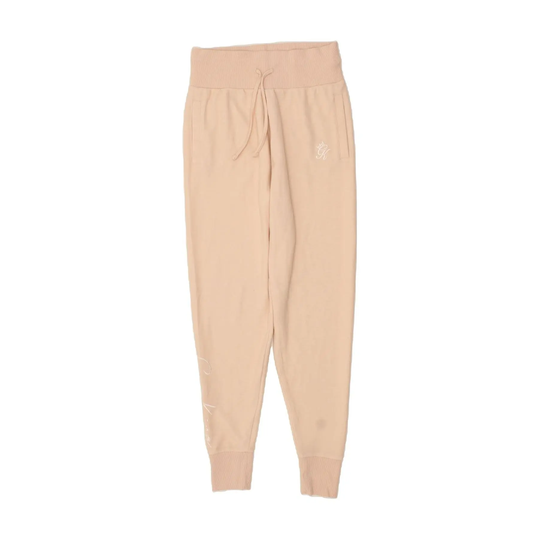 Pre-Owned Vintage GYM KING Womens Graphic Tracksuit Trousers Joggers Large Pink Polyester