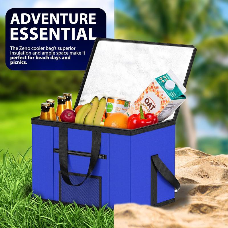 ZENO Cooler Bag | 28L Cool Bag Box | Thermal Food Delivery Bag | Large Insulated Picnic Lunch Bag | Cool Box | Grocery Shopping Bags | Cooling Bag for Camping BBQ Shopping Fishing Family Outdoor 3