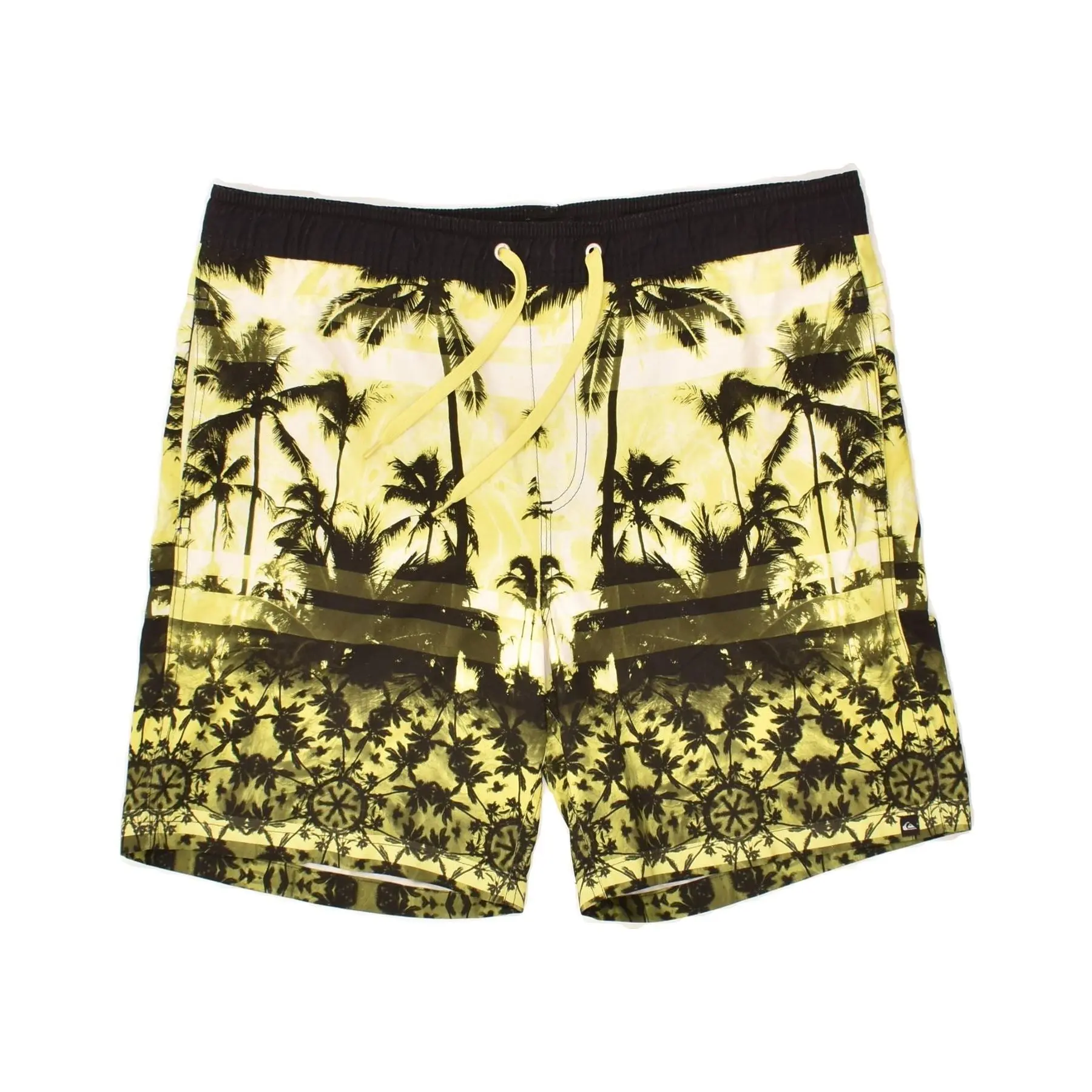 Pre-Owned Vintage QUIKSILVER Mens Abstract Pattern Swimming Shorts Large Green Hawaiian