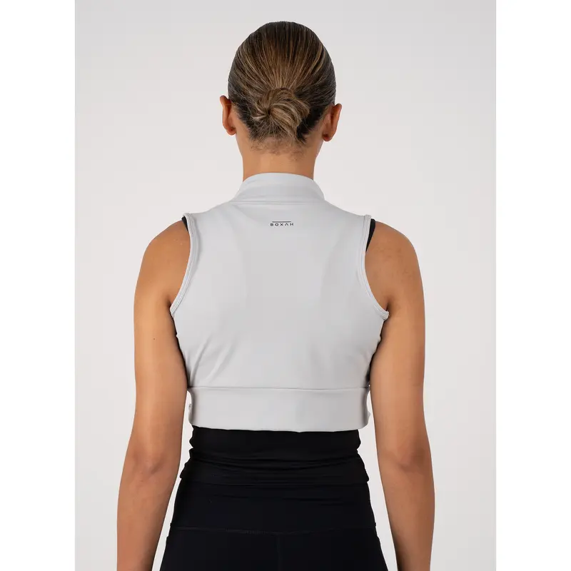 Zip-up Performance Sports Bra | Grey 3