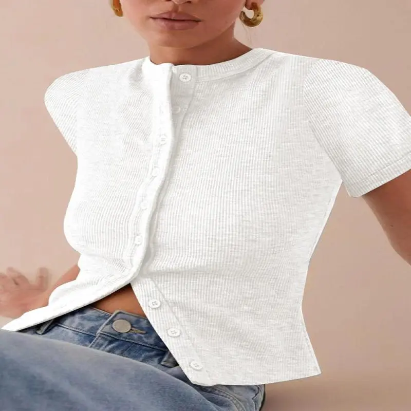 Women's Short Sleeve Cardigan, Casual Button Front Knitwear for Daily Wear, Ladies Clothes for All Seasons