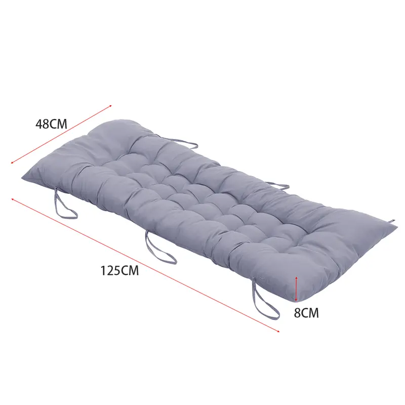 Livingandhome Thick Soft Comfortable Grey/Black/Grey Chaise Lounge Chair Cushion for Outdoor （Cushion Only） 3