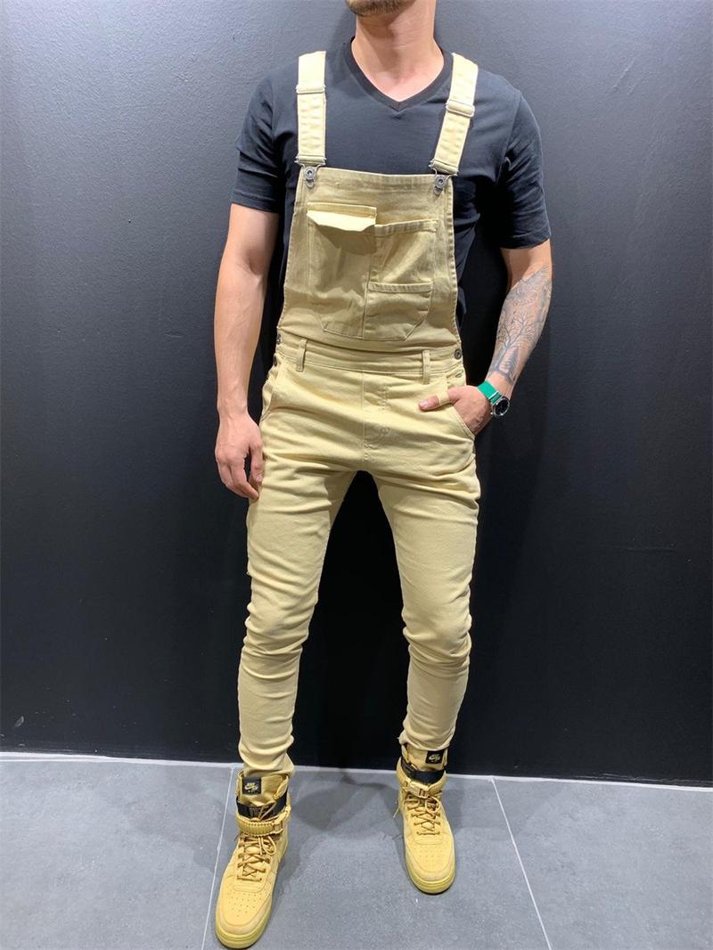 Product Introduction of Camouflage Men's Jumpsuit Multi-pocket Slim Fashion Streetwear Denim Cargo Work Pants Bib Overalls Men High Street Jeans Menswear Trouser 9