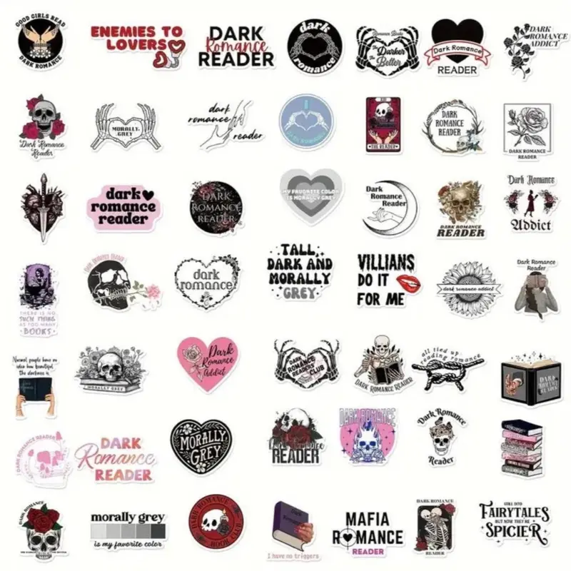 Dark Romance Bookish Stickers | Decorate your Kindle/ E-reader 1