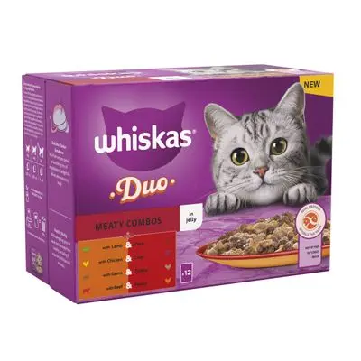Whiskas 1+ Duo Meaty Combos in Jelly for Cats 1