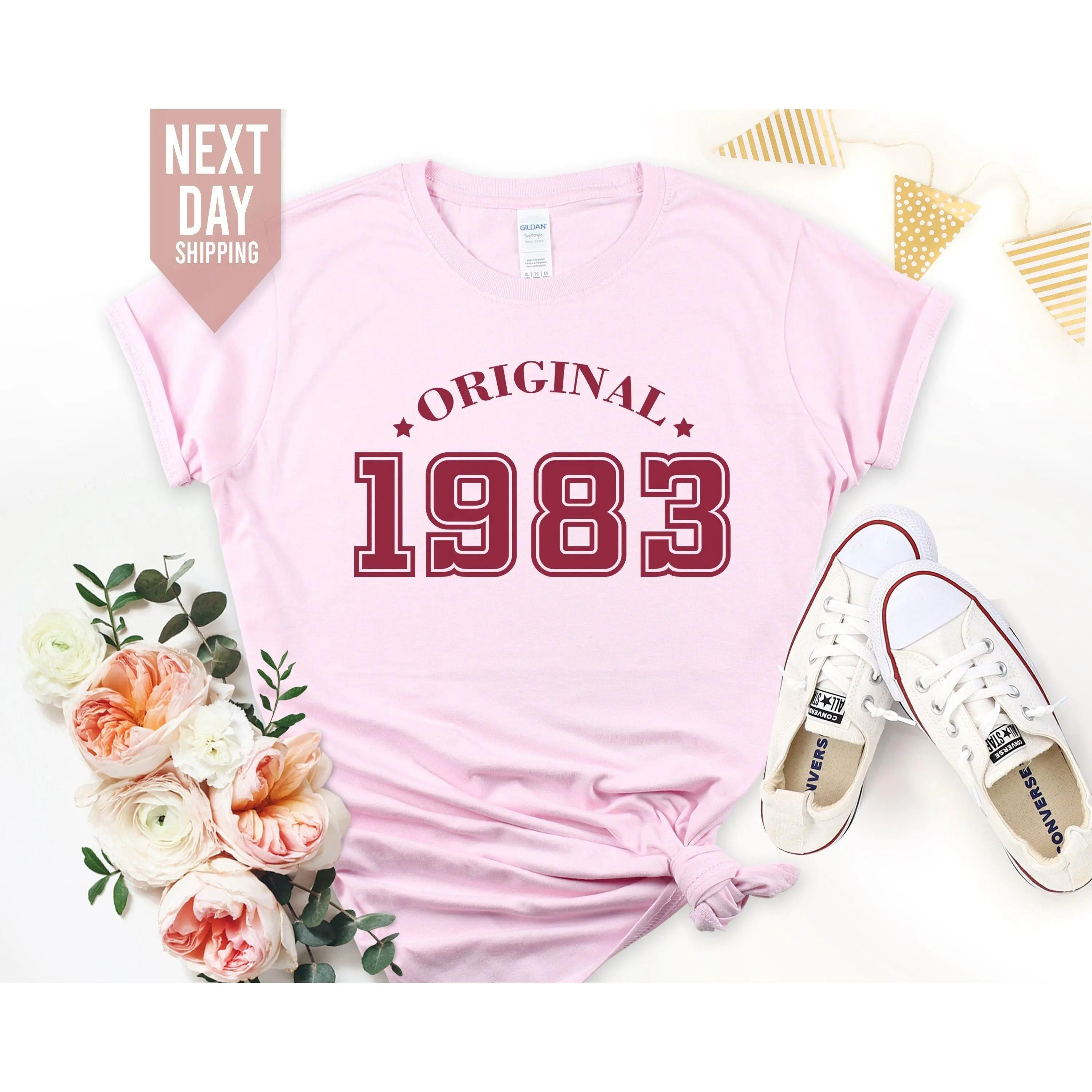 Original 1983 Birthday TShirt, 40th Birthday Shirt, Custom Birth Year Tees, Vintage Birthday Tshirt, 40th Birthday Gift for Her