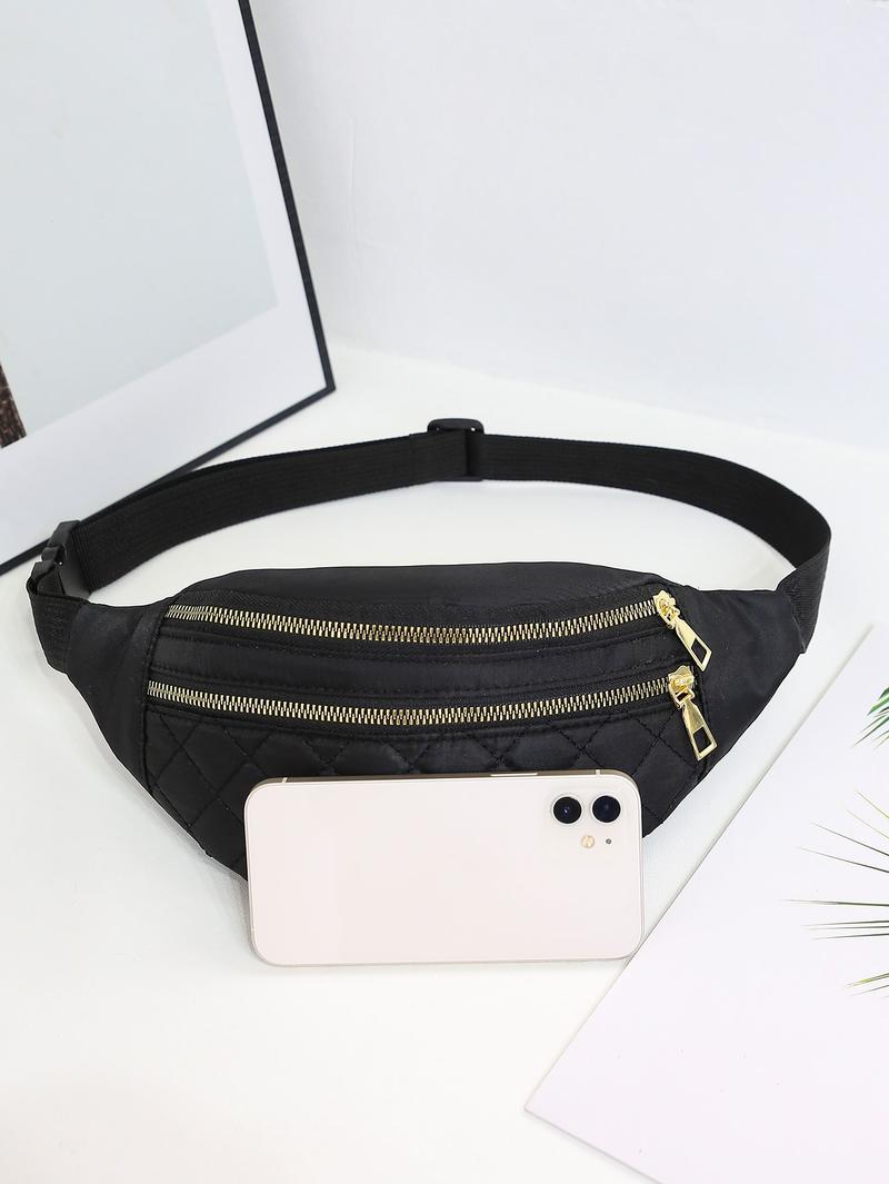Product Introduction of MILAN GOLD  Quilted Pattern Bum Bag With Zippers 11