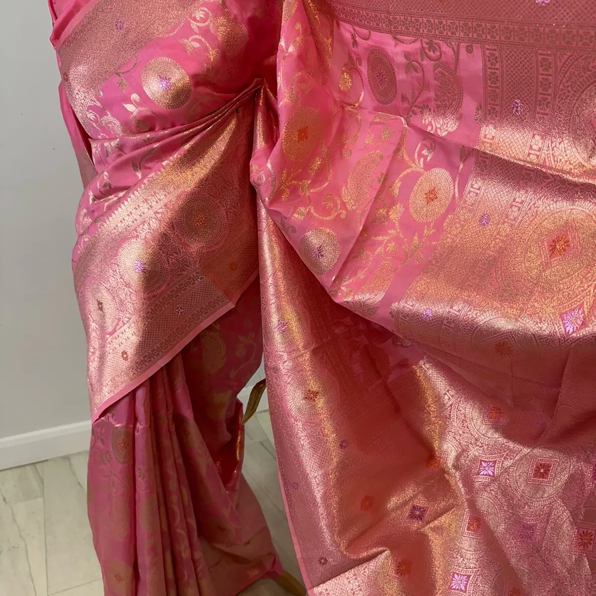 AniqueCollection, Khatan pink floral print sari for special occasions Formal Womenswear Formal Wear