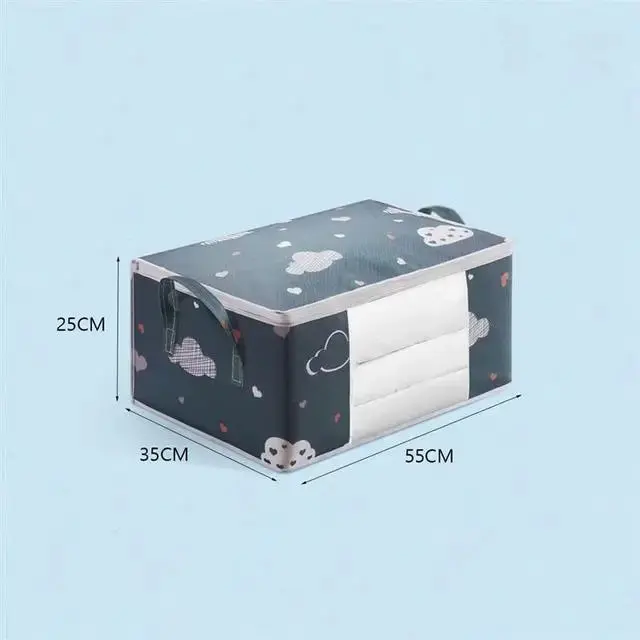 Large Capacity Clothes Storage Bag Organizer With Reinforced Handle Suitable For Blankets Bedding Foldable With Sturdy Zipper 8