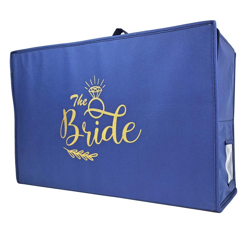 WEDCOVA UK White Personalised Wedding Dress Travel Box Breathable Bridal Dress Medium Size Storage Box Flight Cabin Size Fabric Box… 6