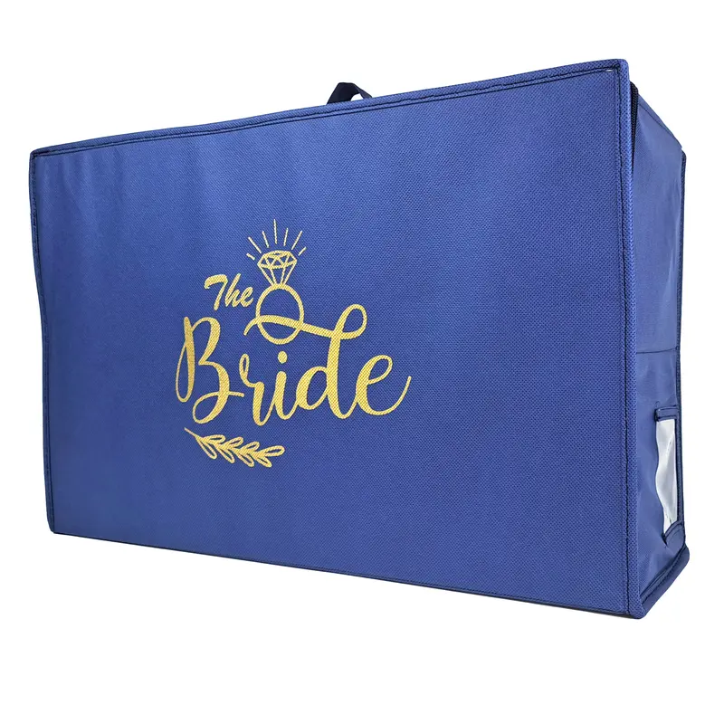 WEDCOVA UK White Personalised Wedding Dress Travel Box Breathable Bridal Dress Medium Size Storage Box Flight Cabin Size Fabric Box… 5