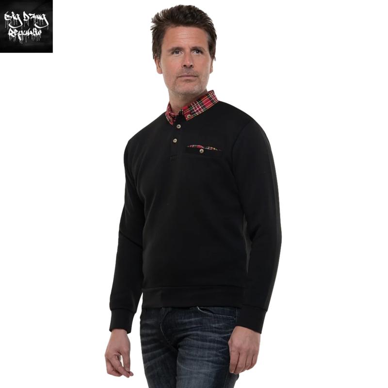 JJ Willis Men's Designer Urban Cotton Polo Sweatshirt, New Time Money Is Era Long Sleeve Classic Collar Menswear 1