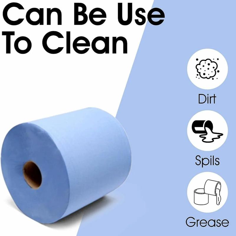 Active 6 x Blue Centrefeed Towels Roll 2 Ply Embossed Paper Tissue Gym Wall Mounted Rolls 2