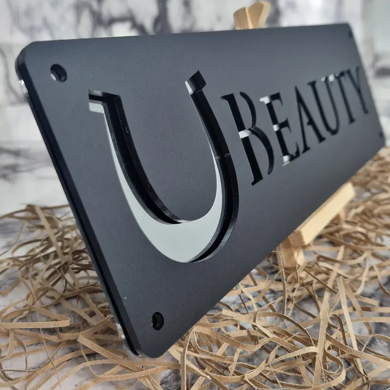 Black and Silver Mirror Horse Stable Name Sign Personalised just for you! 5