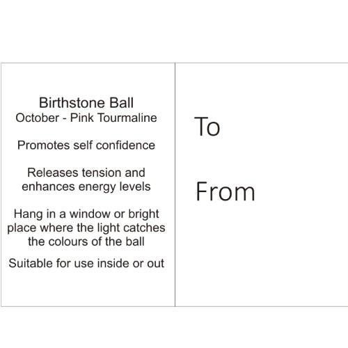 Birthstone Ball - October - Pink Tourmaline 3
