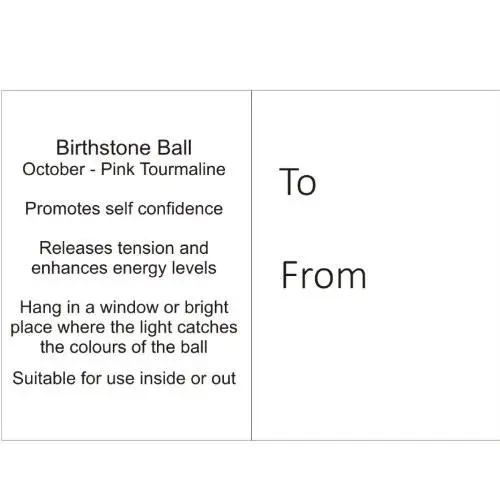 Birthstone Ball - October - Pink Tourmaline 3