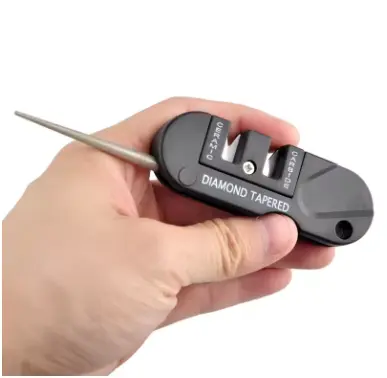 4-in-1 Portable Tungsten Ceramic Carbide Knife Whetstone Sharpener Sharpen Fish Hook Pocket Diamond Tool Camp Hike outdoor 2