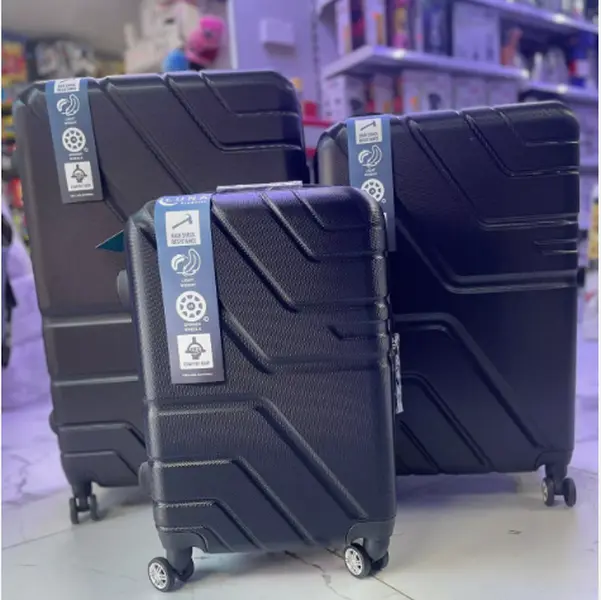 Hard Shell Luggage Set - ABS, Reinforced Locks & Zippers With 360-4 Wheels- White, Grey,  Set Of 3 Includes 20" Cabin Case, 26" Medium Suitcase, 30" Large Suitcase