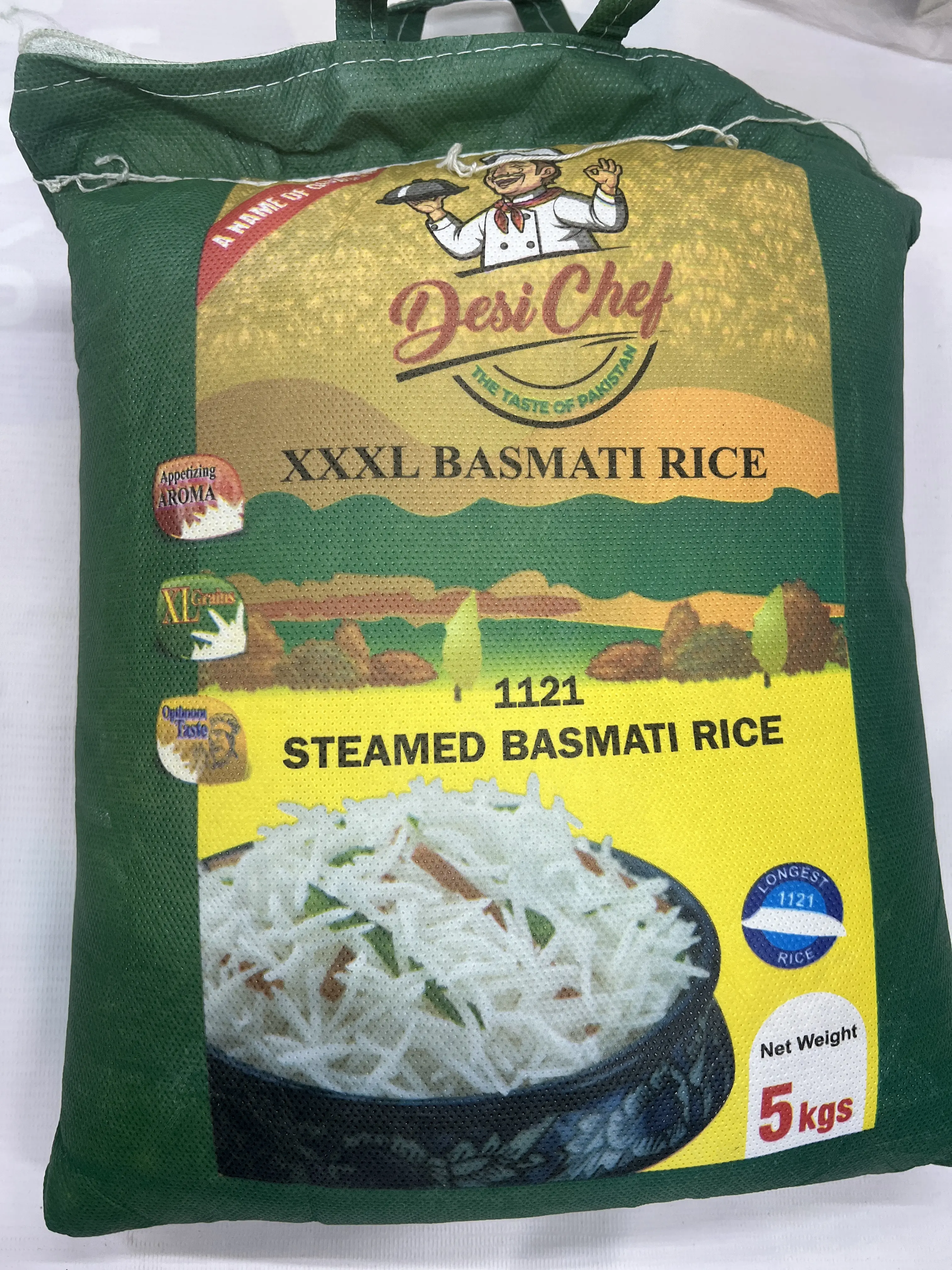5KG Desi Chef XL Basmati Pakistani Rice, Steamed Rice, Directly Imported