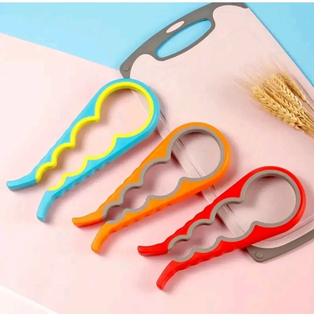 4 in 1 Jar Bottle Opener Kitchen Tool Utensil Strong Grip For Opening Lids Tin