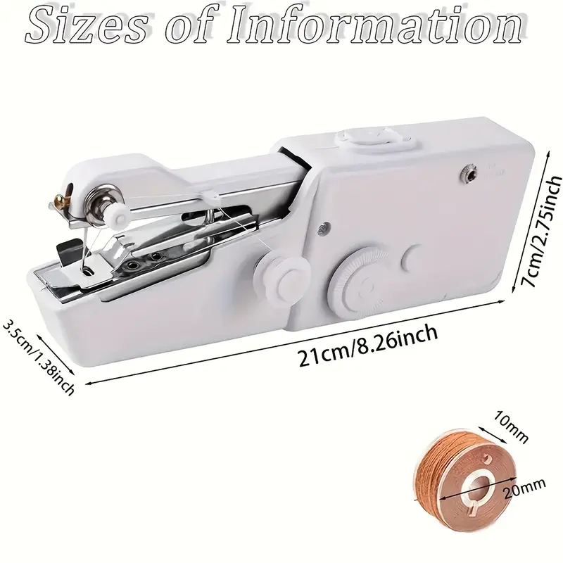 1pc Handheld Sewing Machine Mini Sewing Machines, Portable Sewing Machine Quick Handheld Stitch Tool For Fabric, Cloth, Clothing (battery Not Included, Self-prepared 4 AAA Batteries) 3