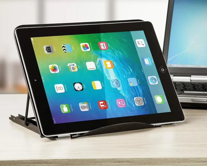 High Quality Black Adjustable Laptop Mesh Stand Folding Portable Desktop iPad Holder Office Support 3