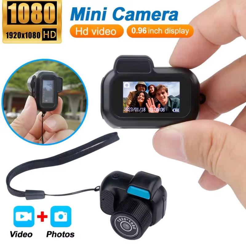 Mini Camera with 0.96in Screen, 1080P Sports Portable Vintage Video Recorder Supports TF Card for Indoor and Outdoor Use - Y3000 Compact Button Automatic Cable Camcorder Memory Micro Recording 0