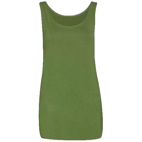 Womens Scoop Neck Sleeveless Vest Top Ladies Long Stretch Plain Vest Strappy T-Shirt Top Casual Fit Soft Womenswear 2