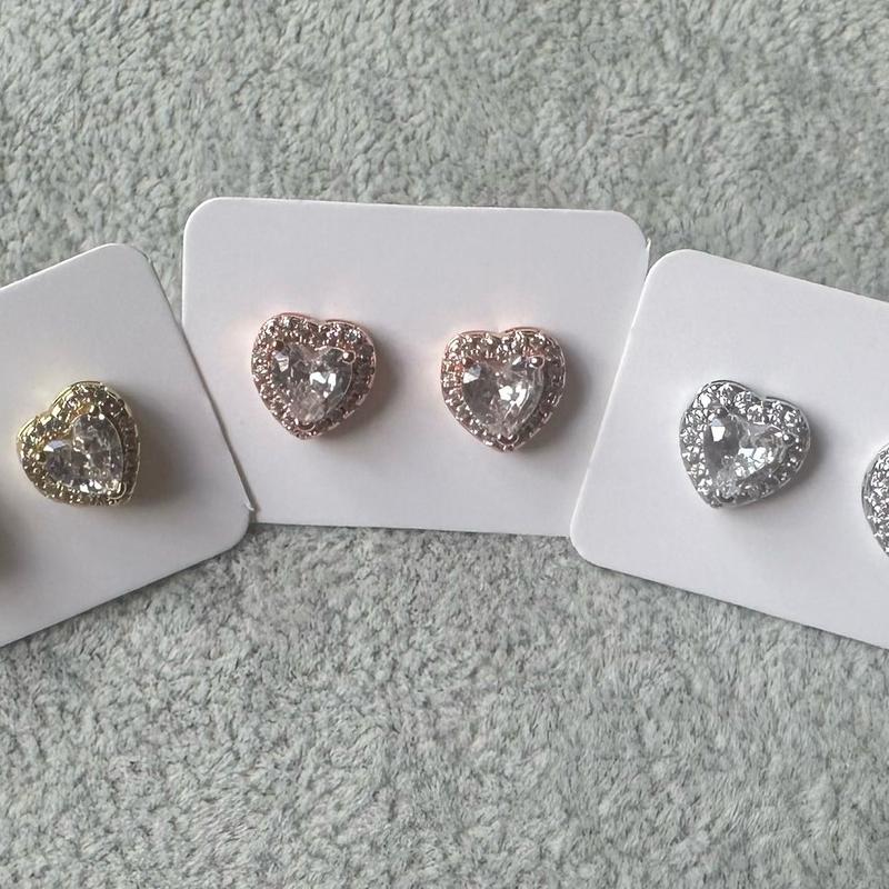 Heart diamond earrings 0