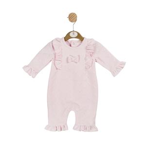 Mintini Pink Heart Jacquard Print Romper Kidswear